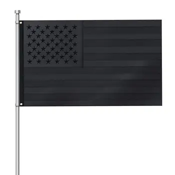 Открытый Баннер Флаг Полностью Черный Американский Флаг С Вышитыми Звездами И Полосками Устойчивый К Растяжению Баннер Снаружи Крыльцо Сад Домашний Декор 90x150cm
