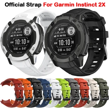 Официальный ремешок для часов Garmin Instinct 2X Solar Strap Силиконовый браслет 26 мм Браслет Correa Аксессуары для умных часов