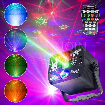 Перезаряжаемое светодиодное освещение Galaxy Stage Effect, Стробоскопический Лазерный проектор, Ночной диско-шар, Рождественская Праздничная музыкальная лампа