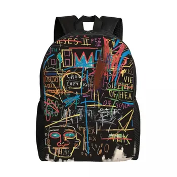 Переносной рюкзак для ноутбука с изображением знаменитого нью-Йоркского стрит-арта, женская мужская повседневная сумка для книг для студентов колледжа, сумки Basquiats