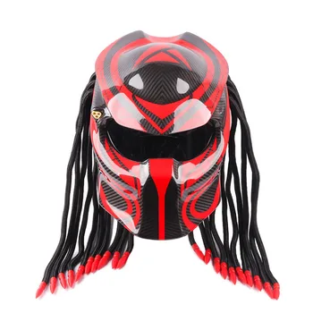 Персонализированный красный мотоциклетный шлем Predator full face Специальной формы из углеродного волокна в стиле ретро мотоциклетный шлем Взрывоопасные продукты