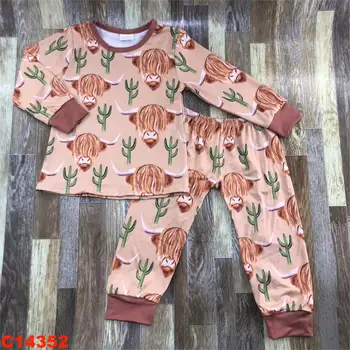 Пижамные комплекты для новорожденных мальчиков и девочек, мультяшные повседневные милые футболки с длинными рукавами, топы со штанами, осенняя одежда для сна для малышей
