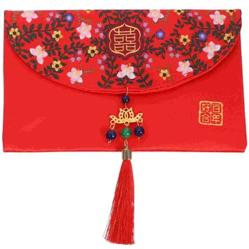 Подарочный пакет В Китайском стиле Красный Конверт Свадебный Декор Декоративные Конверты Кошелек Конверты Ткань