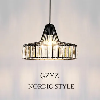Подвесной светильник Nordic Round LED E27 Crystal Cord для освещения ресторана Крыльца Коридора Спальни Балкона Лестницы