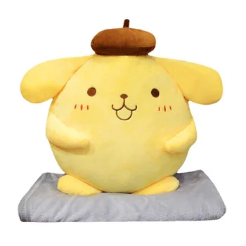 Подушка Sanrio с помпоном из аниме Kawaii, кукла Purin, подушка 2-В-1, одеяло, плюшевая игрушка