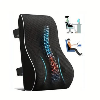 Подушка для поддержки поясницы в автомобиле, кресло для отдыха, подушка для спины из пены с эффектом памяти для облегчения боли в спине, улучшающая осанку, Подушка для спины