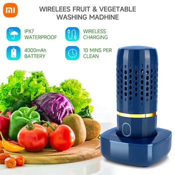 Портативная стиральная машина Xiaomi для мытья фруктов и овощей, перезаряжаемый через USB Очиститель для риса, мяса, продуктов питания, удаляет остатки очистителя воздуха