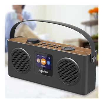 Портативное DAB-радио, уличный беспроводной динамик Bluetooth, ретро FM-радио, музыкальный плеер с цветным экраном/ перезаряжаемой батареей TF / USB