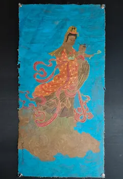 Портрет Гуаньинь Ву Даоцзы, расписанный вручную, старинная литературная роспись по шелку