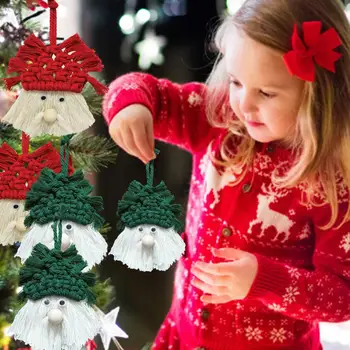 Праздничное украшение Ручной работы, макраме, Санта-Клаус, гном, праздничный декор рождественской елки с кисточками, плетеная элегантная кисточка