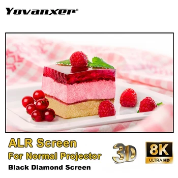 Проекционный Экран Yovanxer Black Diamond Бескаркасный ALR, Отбрасывающий Рассеянный Свет, Проекционные Экраны Для Дальнобойной Проекции 4K 8K