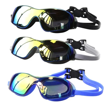 Профессиональные противотуманные очки для плавания высокой четкости, силиконовые очки для плавания в большой оправе для мужчин и женщин, аксессуары для плавания