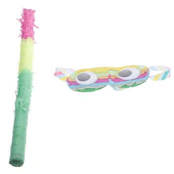 Разноцветные палочки для пиньяты, 2 шт., детская повязка на день рождения, повязки на глаза из бумаги для захвата глаз