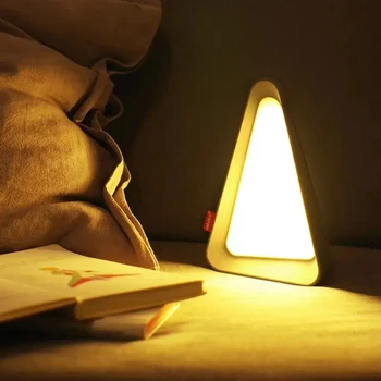 Регулируемая перезаряжаемая Ночная светодиодная лампа с регулируемой яркостью, Треугольная настольная лампа, Стоячая лампа для чтения, Регулируемая Прикроватная лампа для чтения