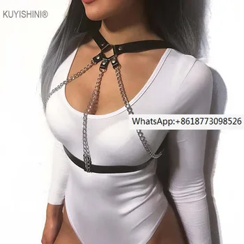Ремешок в стиле Харадзюку, металлическая обвязка для тела, сексуальный женский ремень, кожаный ремешок, цепочка для тела, Слинг