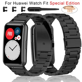 Ремешок из нержавеющей Стали Для Huawei Watch Fit Special Edition Smart Band Металлические Ремешки Для браслетов Huawei Fit New Wristband Correa