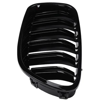 Решетка Радиатора Глянцево-черная Спортивная для Почек BMW F10 F18 F02 F11 M5 10-15 С Двойной Планкой