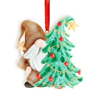 Рождественский безликий кулон Санта Клауса из высококачественной смолы, поделочный орнамент для украшения стола в домашнем офисе