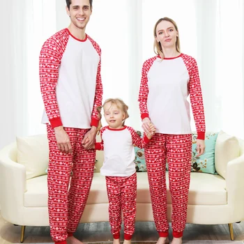 Рождественский комплект пижам для всей семьи, одежда для мамы и меня, заготовка спереди, подставка для рукоделия, 2 предмета, костюм для сна, свободные Рождественские пижамы
