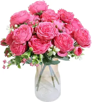 Розовый Шелковый Пион Искусственные Цветы Роза Свадебный Домашний Декор своими руками Высококачественный Большой Букет Для скрапбукинга Белый Искусственный Цветок