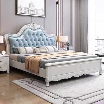 Роскошная эстетичная кровать, покрывало, подушки, каркас из стеганого одеяла, двуспальная кровать, Современная пижама с изголовьем, мебель для супружеской спальни