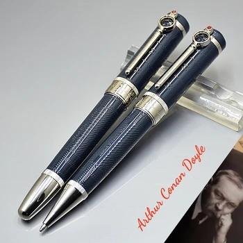 Роскошные Подарочные Ручки MB Arthur Conan Doyle Сине-черная Шариковая Ручка-Роллер с Уникальным Круглым Дизайнерским Зажимом для Увеличительного Стекла