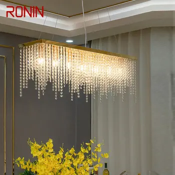 Роскошный подвесной светильник RONIN Modern Crystal, светодиодная потолочная люстра, креативное освещение, декор для дома, столовой, спальни, бара