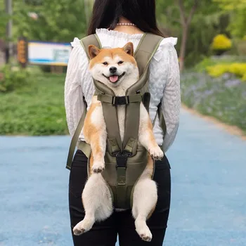Рюкзак для домашних животных, рюкзак для прогулок с собакой Chaigou Teddy, портативный дышащий рюкзак, подходит для собак малого и среднего размера