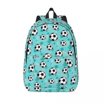 Рюкзак с рисунком бирюзового футбольного мяча, рюкзак с рисунком бирюзового цвета, рюкзак для студентов средней школы, сумка для футбольных книг, мужской женский рюкзак, спортивный рюкзак