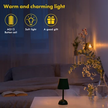 Светодиодная прикроватная лампа Пластиковая настольная лампа для декора с батарейным питанием, кнопочный выключатель, орнамент, прочный для украшения домашней обстановки
