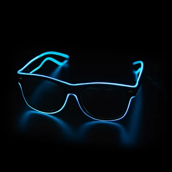 Светодиодные очки, Неоновые Мигающие очки для вечеринок, EL Wire, Светящиеся Gafas, Светящиеся Брили, Новинка, подарок, Светящиеся Солнцезащитные очки, Принадлежности для яркого света