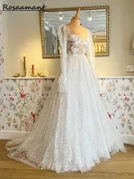 Сексуальные платья невесты, свадебное платье с кружевными рукавами, элегантное Макси платье знаменитости в стиле русалки