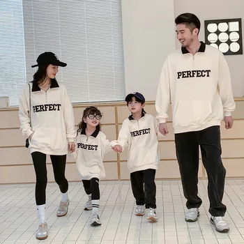 Семейная осенняя толстовка 2022 года, новая семейная мода, толстовки с капюшоном для папы, мамы и дочки, сына, Корейская детская одежда