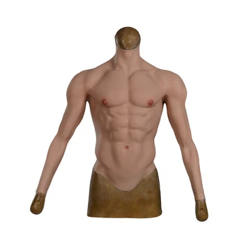 Силиконовый реалистичный костюм с искусственными грудными мышцами и руками, мужской живот, искусственная имитация мышц, Мужской топ с искусственными грудными мышцами, Косплей