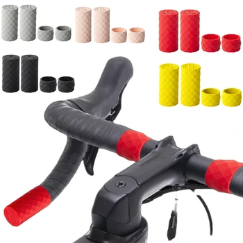 Силиконовый Чехол для Велосипедного Руля с Фиксирующими Кольцевыми Втулками MTB Grips Cover Anti-Skip для Доступа к Велосипедному Рулю 25-32 мм