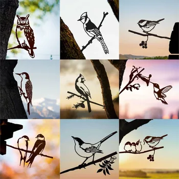 Силуэт птицы Сова, колибри, дятел, малиновка, силуэт птицы семейства малиновковых, садовый плагин