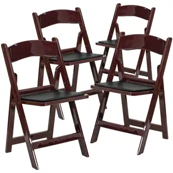 Складной стул Hercules™ - Смола красного красного дерева - Вместимость 4 1000 ФУНТОВ Удобное кресло для проведения мероприятий - Легкий складной стул