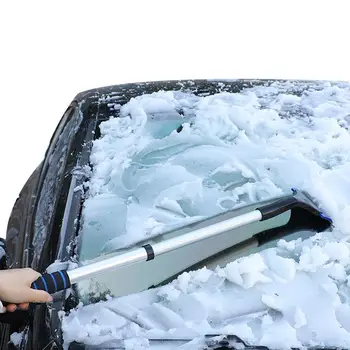 Скребок для чистки автомобиля, легкая лопата для уборки снега, удлиненная лопата для уборки снега, скребок для снега с резиновым покрытием для снега, льда и разморозки
