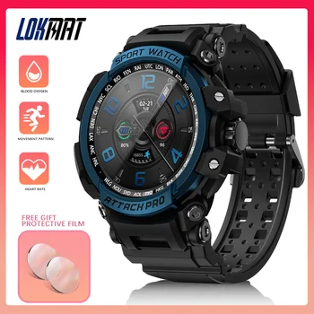 Смарт-часы LOKMAT New ATTACK Pro BT Call Мужские Спортивные Часы 5ATM Фитнес-Трекер Пульсометр 2023 Бесплатная Защитная Пленка