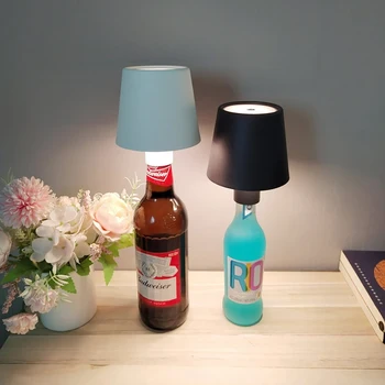 Современная минималистичная лампа для винных бутылок, портативная и перезаряжаемая настольная лампа, подходящая для небольших ночных светильников в барах и ресторанах