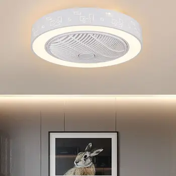 Современный Потолочный вентилятор, Светодиодная лампа для домашнего декора с регулируемой яркостью, 23 