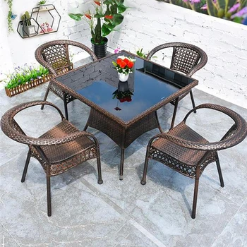 Современный ротанговый стол и стул, наборы садовой мебели для улицы, повседневная высокотемпературная взрывозащищенная садовая мебель для двора Z