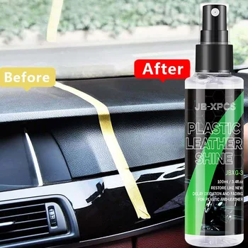 Средство для восстановления пластика для салона автомобиля, Жидкое покрытие до черного блеска, средство для восстановления блеска кожи и пластика JBXG-3