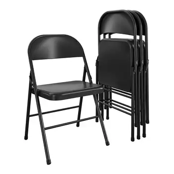 Стальной складной стул Mainstays (4 шт.), черный