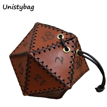 Сумка для игры в кости Unistybag D20, Новые Кожаные Многоугольные коробки для хранения кубиков, Усиленные сумки для игры в кости на шнурке, Идея подарка для рабочей одежды