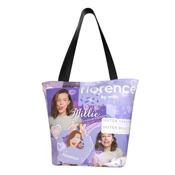 Сумки для покупок Florence By Mills Grocery с забавным принтом, холщовые сумки для покупок через плечо, портативная сумка большой емкости