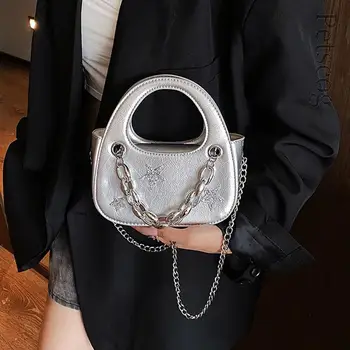 Сумки-шоудлеры Y2K с цепочкой в виде звезды Для женщин, Корейские модные сумки с короткой ручкой-цепочкой, роскошная сумка через плечо для вечеринок 2023 года.