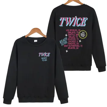 Толстовка Twice World Tour READY TO BE, мужская и женская толстовка Harajuku, популярные пуловеры с принтом Y2k, модная осенняя флисовая толстовка Kpop