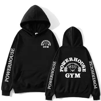 Толстовка с логотипом Powerhouse Gym, Мужские, женские толстовки для фитнеса Geek, толстовка Оверсайз с длинным рукавом, эстетический пуловер Harajuku, Уличная одежда