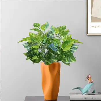 Тонкое мастерство искусственных растений Реалистичные искусственные растения для изысканного домашнего декора Яркие зеленые листья для комнаты